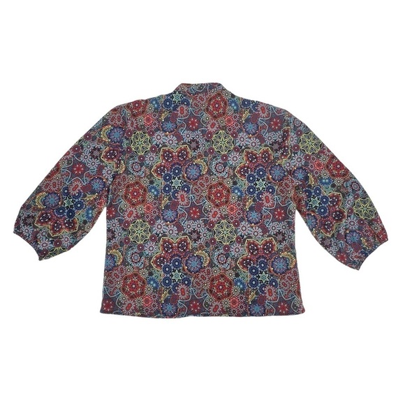 Geometric Print Long Sleeve Button Up Blouse Size XXL Women’s - Picture 3 of 4